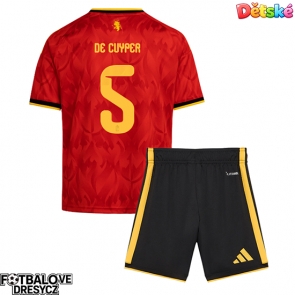 Belgie Maxim De Cuyper #5 Dětské Domácí dres komplet MS 2026 Krátký Rukáv (+ trenýrky)